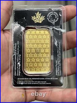 Royal Canadian Mint 1 oz. 9999 Fine Gold Or Pur Bar