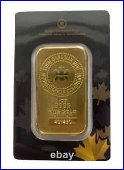 Royal Canadian Mint 1 oz. 9999 Fine Gold Or Pur Bar (Classic Assay)