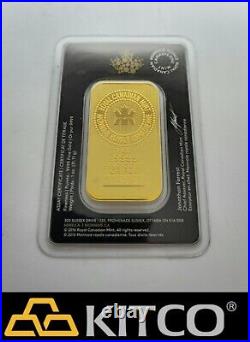 Royal Canadian Mint 1 oz Fine Gold Minted bar 9999 Reverse Assay Card #853916