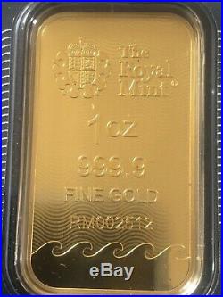 Royal Mint Britannia 1 oz Gold Bullion Bar 999.9 Fine Gold Bar Minted NEW Invest