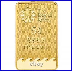 Royal Mint Britannia 5g 24k Gold Bullion Bar 999.9 Fine Gold Sigma Tested