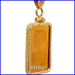 SUISSE 10g Fine Gold Bar And 14K Yellow Gold Pendant