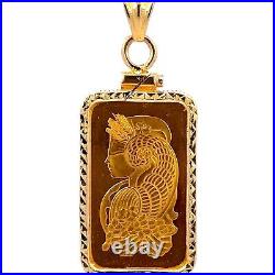 SUISSE 10g Fine Gold Bar And 14K Yellow Gold Pendant J291