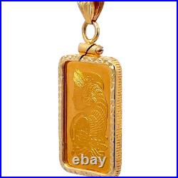SUISSE 10g Fine Gold Bar And 14K Yellow Gold Pendant J291