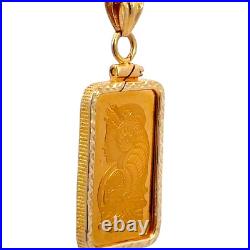 SUISSE 10g Fine Gold Bar And 14K Yellow Gold Pendant J291