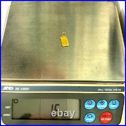 SUISSE 1g Fine Gold Bar Framed 14K Yellow Gold Pendant