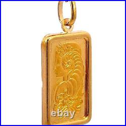 SUISSE 5Grams 999.9 Fine Gold Bar & 14K Gold Pendant