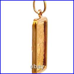 SUISSE 5Grams 999.9 Fine Gold Bar & 14K Gold Pendant