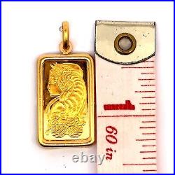 SUISSE 5Grams 999.9 Fine Gold Bar & 14K Gold Pendant