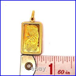 SUISSE 5Grams 999.9 Fine Gold Bar & 14K Gold Pendant