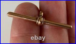 SUPERB CHUNKY Antique nine carat 9ct Rose gold T bar for watch chain 3.2 GRAMMES