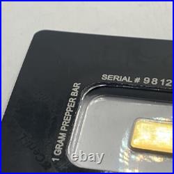 Scottsdale Mint 1 Gram. 9999 Fine Gold Prepper Bar In Certi-lock Assay Card