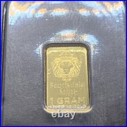 Scottsdale Mint 1 Gram. 9999 Fine Gold Prepper Bar In Certi-lock Assay Card