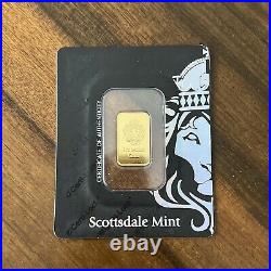 Scottsdale Mint 5 Grams. 9999 Fine Gold Bar Certi-Lock