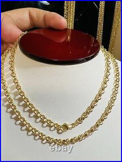 Solid18K Fine 750 Saudi Real Gold Women Rolo Chain Necklace 20 Long 3.5mm 6.07g