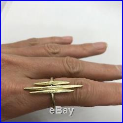 Sophie Hughes 18k yellow gold 3 bar kilim spinner ring $1840 sold out modernist