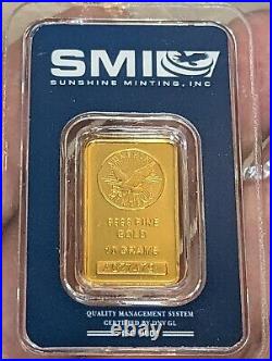 Sunshine Minting 10 Gram Gold Bar. 9999 Fine in Sealed Assay! Beauty! 