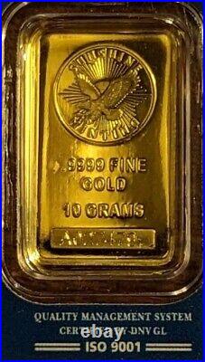 Sunshine Minting 10 Gram Gold Bar. 9999 Fine in Sealed Assay! Beauty! 
