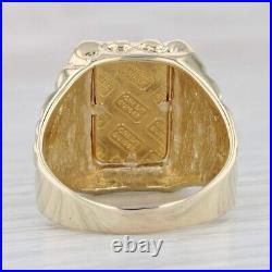 Swiss 1 Gram Fine Gold Bar Ring 14k Yellow Gold Nugget Band Size 11.25