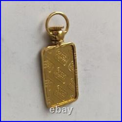 Swiss Gold Bar Pendant 999 Fine Yellow Gold Credit Suisse 5g Jewelry