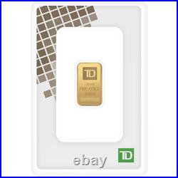 TD Bank 1 Gram. 9999 Fine Gold Bar