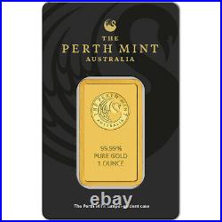 TEN (10) 1 oz. Gold Bar Perth Mint 99.99 Fine in Assay