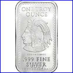 TEN (10) 1 oz. Golden State Mint Silver Bar Aztec Calendar. 999 Fine
