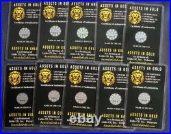Ten 1/10 Gram Bars. 999 Fine Gold (1 Gram Total) Sealed Card L-171128