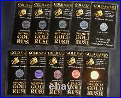 Ten 1/10 Gram Bars. 999 Fine Gold (1 Gram Total) Sealed Card L-260238