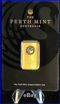 The Perth Mint 10 Gram 99.99% Fine Gold Sealed Swan Bar # C017427 No Reserve
