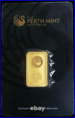 The Perth Mint 10 Grams Gold 999.9 Fine Australia Sealed Swan Bar
