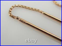 Threader Earrings 18K Rose Gold Bar 1 7/8 Pierced Fine Jewelry Drop Dangle Pink