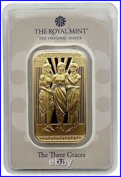 Three Graces The Royal Mint 1 oz. 9999 Fine Gold Bar In Sealed Assay