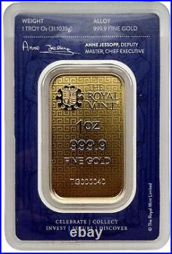 Three Graces The Royal Mint 1 oz. 9999 Fine Gold Bar In Sealed Assay