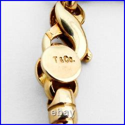 Tiffany Bar Link Chain Bracelet 18K Yellow Gold Italy
