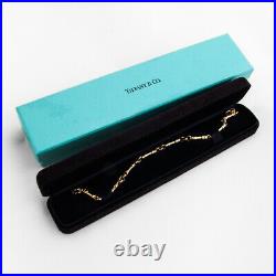 Tiffany Bar Link Chain Bracelet 18K Yellow Gold Italy