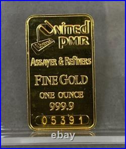 United Precious Metals Refiners Inc. 1oz. 9999 Fine Gold Bar Assayer & Refiner
