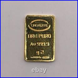 Unoaerre Oro Puro 2 Gram. 9999 Solid Fine Au Gold Bar