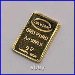 Unoaerre Oro Puro 2 Gram. 9999 Solid Fine Au Gold Bar