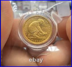 VERY RARE 2020 1/10th oz 9999 Fine Gold Prospector Bar/Round