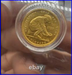 VERY RARE 2020 1/10th oz 9999 Fine Gold Prospector Bar/Round