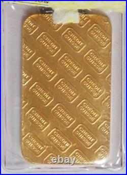 VINTAGE CREDIT SUISSE SWITZERLAND GOLD 1 OZ. 9999 FINE SEALED BAR WithASSAY CARD
