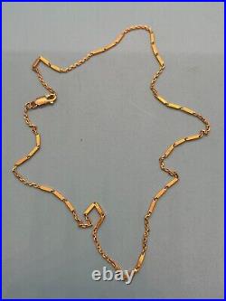 VTG Alternating cable & Bar Link Fine Chain 14K Yellow Gold 8.4 g 18 Long
