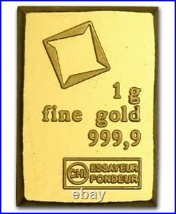 Valcambi 1Gram Combibar. 999 Fine Gold Bar