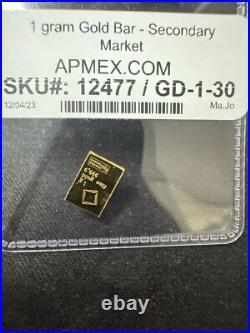 Valcambi CombiBar 1 gram 999.9 Fine Pure Gold APMEX Valcambi CombiBar 1 gram 999.9 Fine Pure Gold APMEX