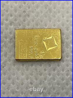 Valcambi Gold 1 Gram. 9999 Fine Bar Chi Essayeur Fondeur