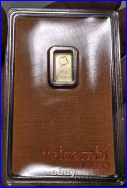 Valcambi Suisse 1 GRAM. 9999 Fine Gold Bar in Assay! FRACTIONAL GOLD Valcambi Suisse 1 GRAM. 9999 Fine Gold Bar in Assay! FRACTIONAL GOLD