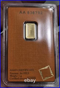 Valcambi Suisse 1 GRAM. 9999 Fine Gold Bar in Assay! FRACTIONAL GOLD Valcambi Suisse 1 GRAM. 9999 Fine Gold Bar in Assay! FRACTIONAL GOLD