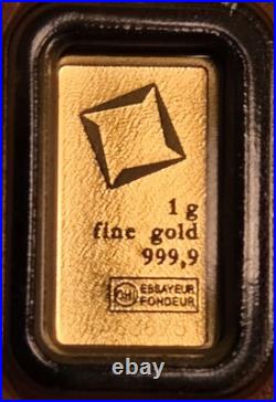 Valcambi Suisse 1 GRAM. 9999 Fine Gold Bar in Assay! FRACTIONAL GOLD Valcambi Suisse 1 GRAM. 9999 Fine Gold Bar in Assay! FRACTIONAL GOLD