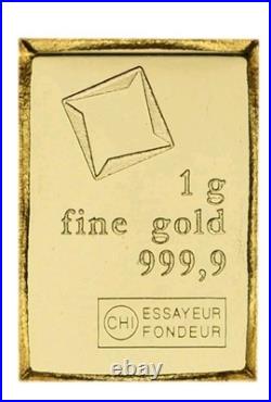Valcambi Suisse 1 Gram 24K Gold Bar. 9999 Fine Gold! From A 20 Gram Combibar Valcambi Suisse 1 Gram 24K Gold Bar. 9999 Fine Gold! From A 20 Gram Combibar